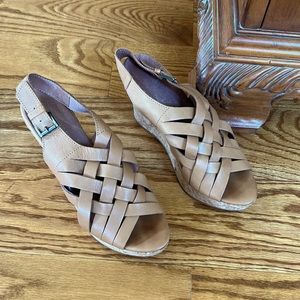 Garnet Hill leather woven sandals.